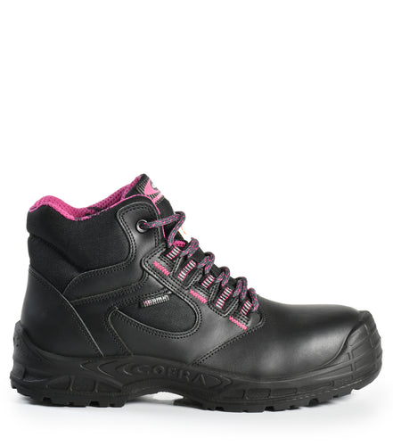 Wanda, Black | 6" Leather Women's Work Boots | Metal Free
